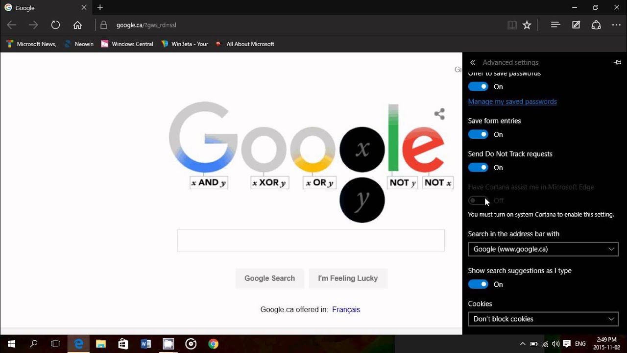 Windows 10 Understanding Microsoft Edge security and Privacy settings