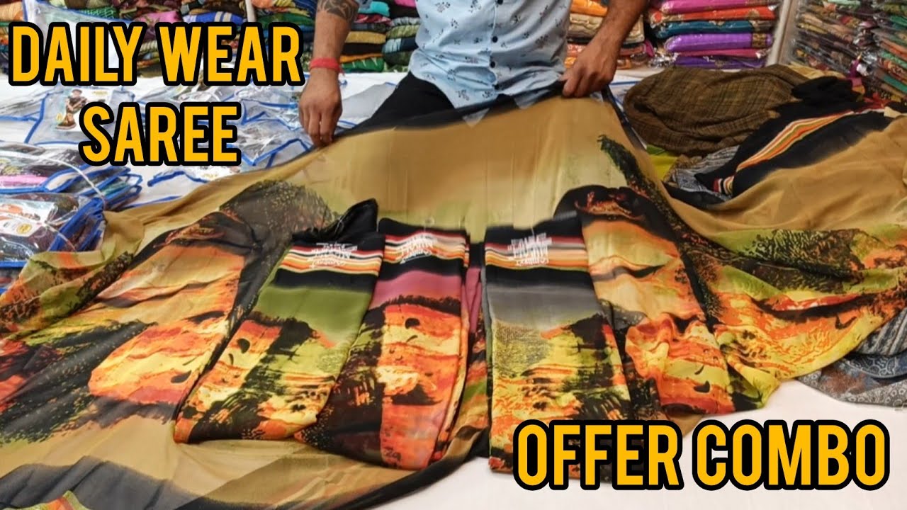 New Daily Wear Saree Only ₹350 | #ghoomarsaree | 3 Combo Offer ₹999 #dailywearsaree #saree #printed