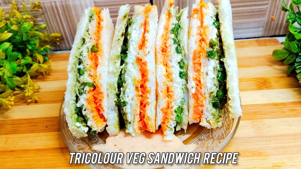 No Cook Veg Tricolour Sandwich Recipe By Come, Cook With Me 