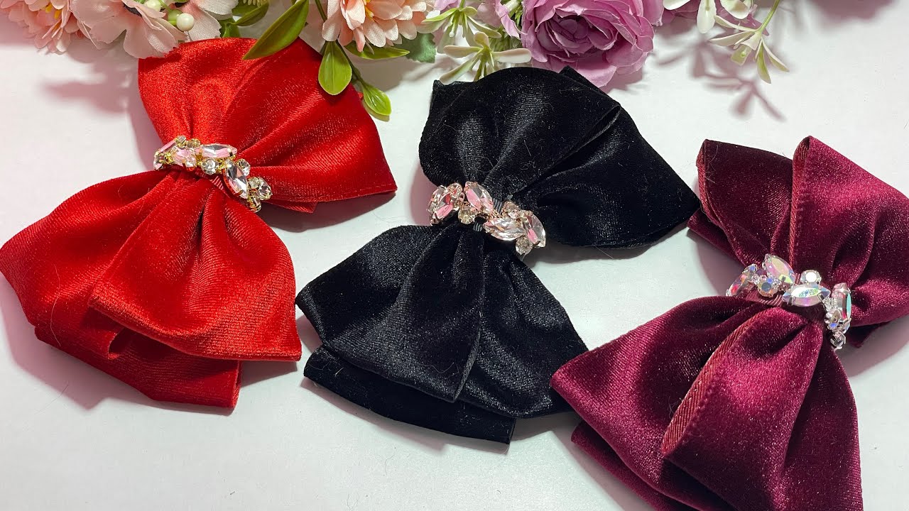 Lazo  grande elegante terciopelo video No.  1154 Creaciones Rosa Isela 