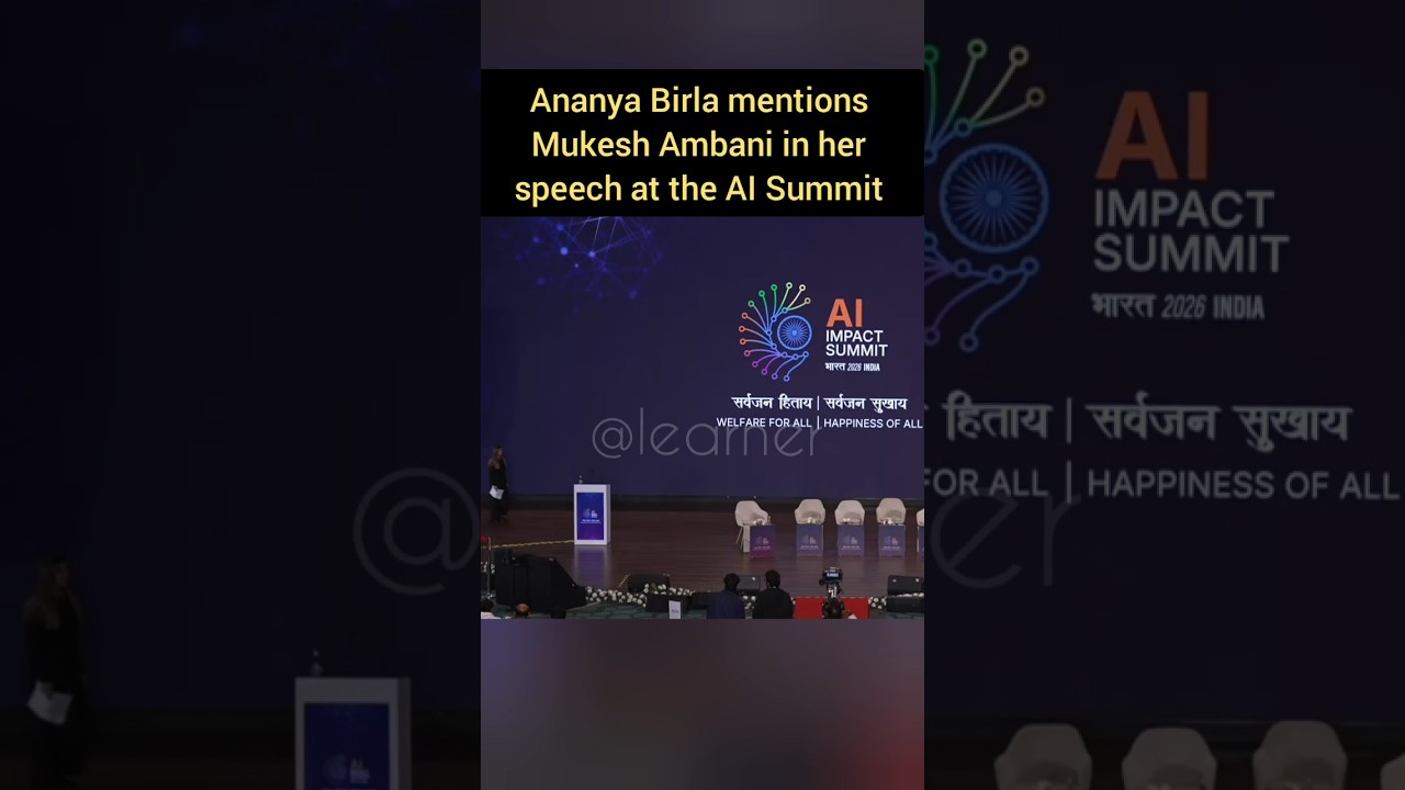 Ananya Birla mentions Mukesh Ambani in her speech at the AI Summit #shorts