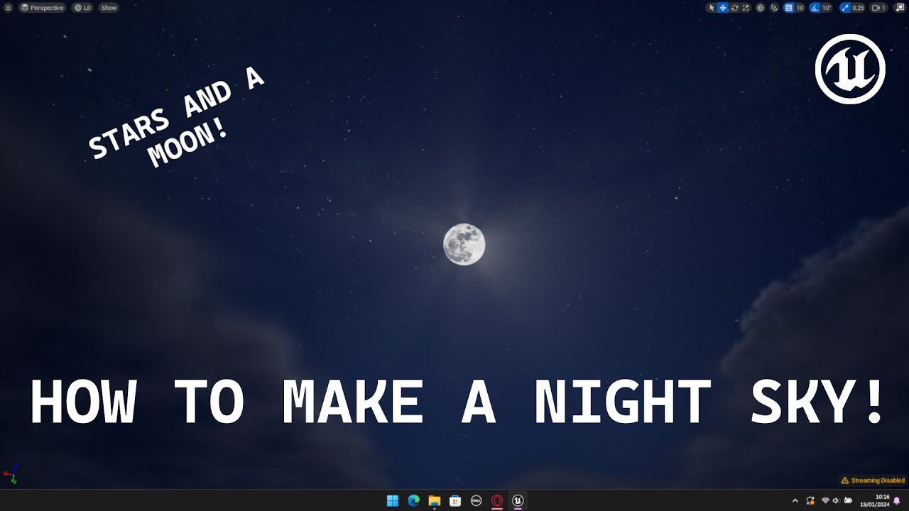 How to create a night sky with stars and a moon! - Unreal engine 5