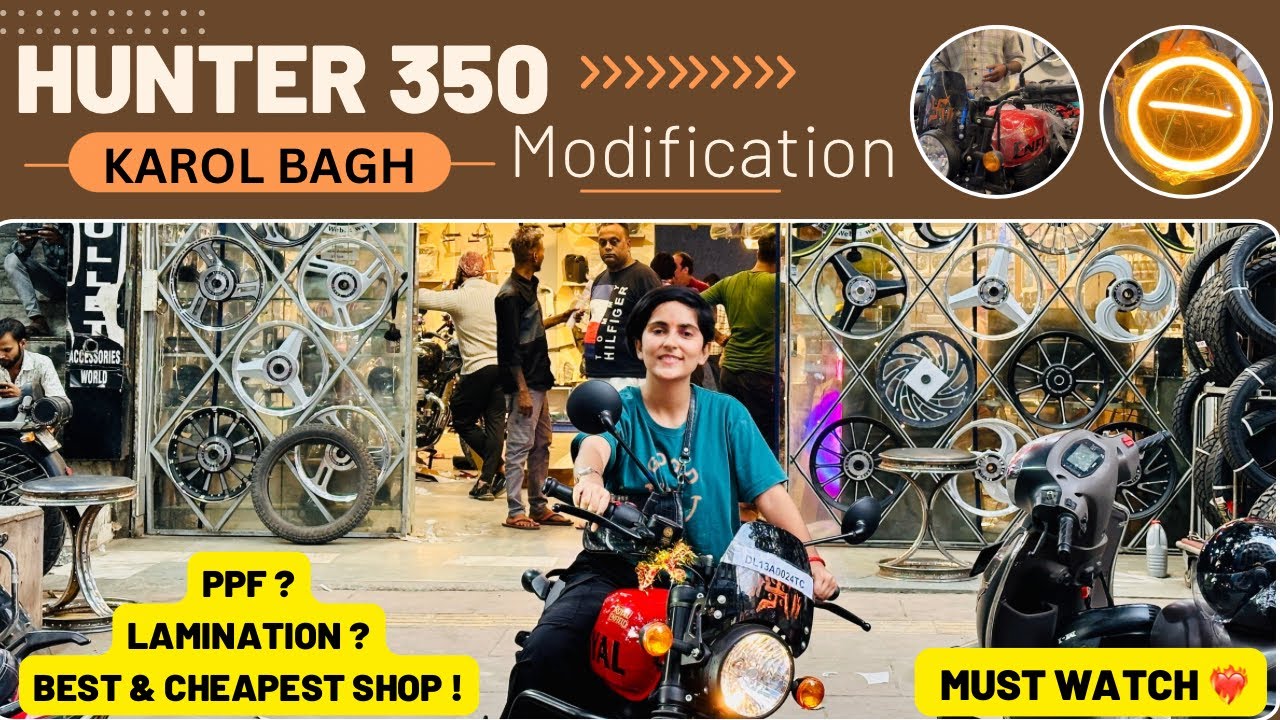 Hunter 350 Modification at Karol Bagh| Best & Cheapest Customisation| PPF, Lamination, Coating Guide