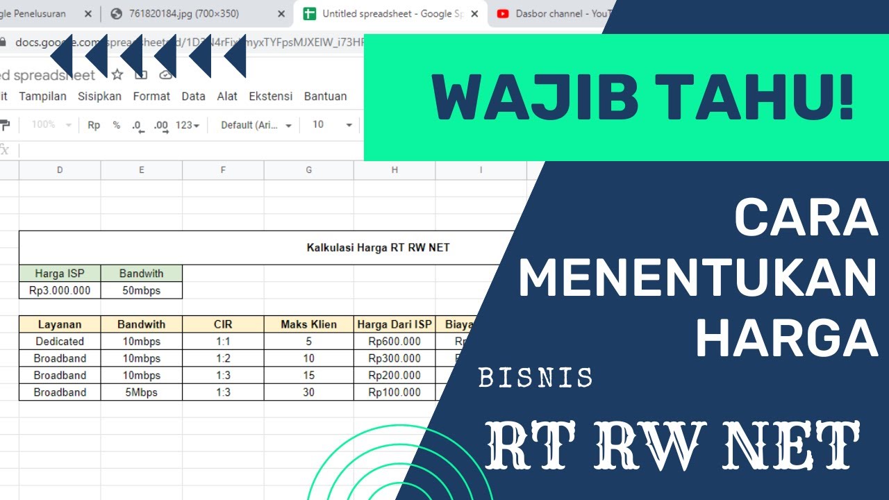 Wajib Tahu | Cara menentukan harga untuk bisnis RT RW NET wifi | pasti tetap cuan