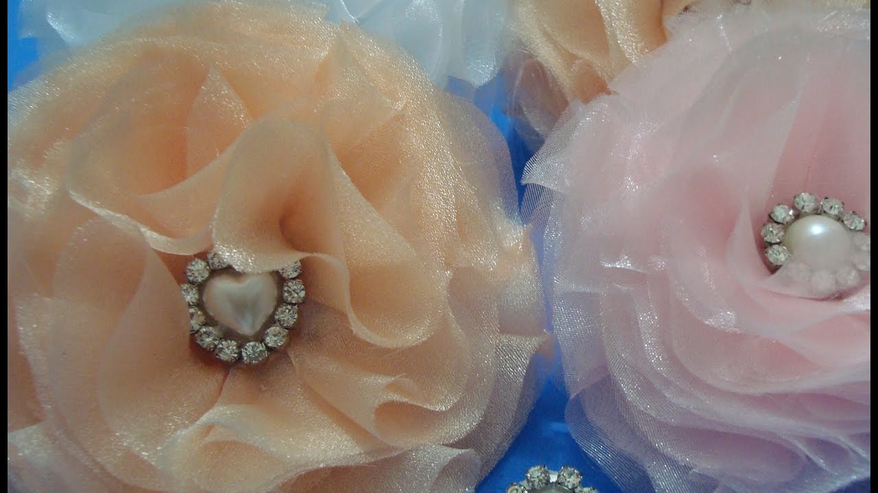 FLOR DE TECIDO - FLOR DE ORGANZA, LINDAAAA...PASSO À PASSO!!^^
