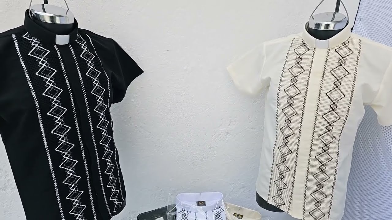 Guayabera con cuello cleriman