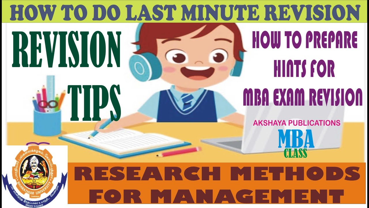 RESEARCH METHODS FOR MANAGEMENT EXAM REVISION TIPS FOR BHARATHIAR UNIVERSITY SDE MBA