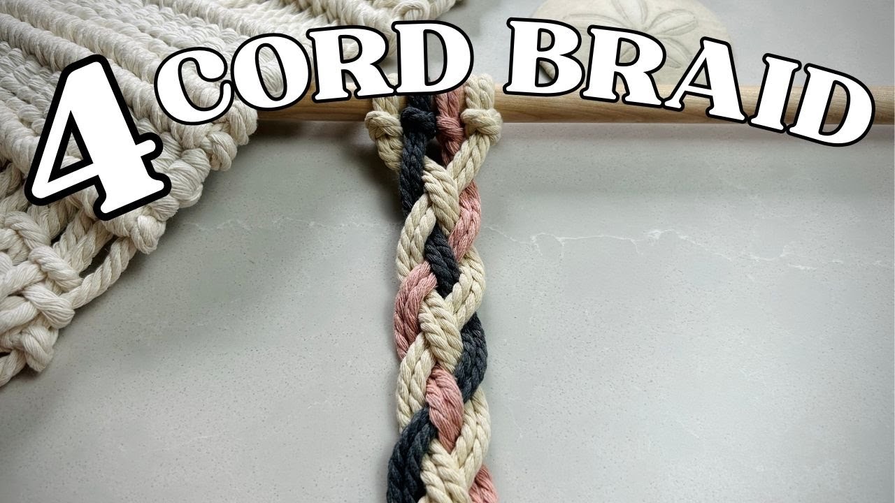A tran&ccedil;a de 4 cord&otilde;es - Tutorial de n&oacute; macram&ecirc;