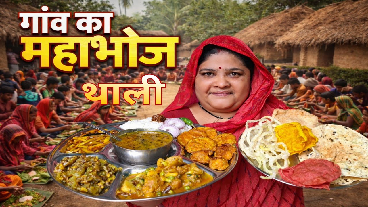 गाँव की भोज बाली थाली जो आपने कभी नहीं देखी! 🤤 | Goan Ka Asli Swad | Traditional Village Veg Thali