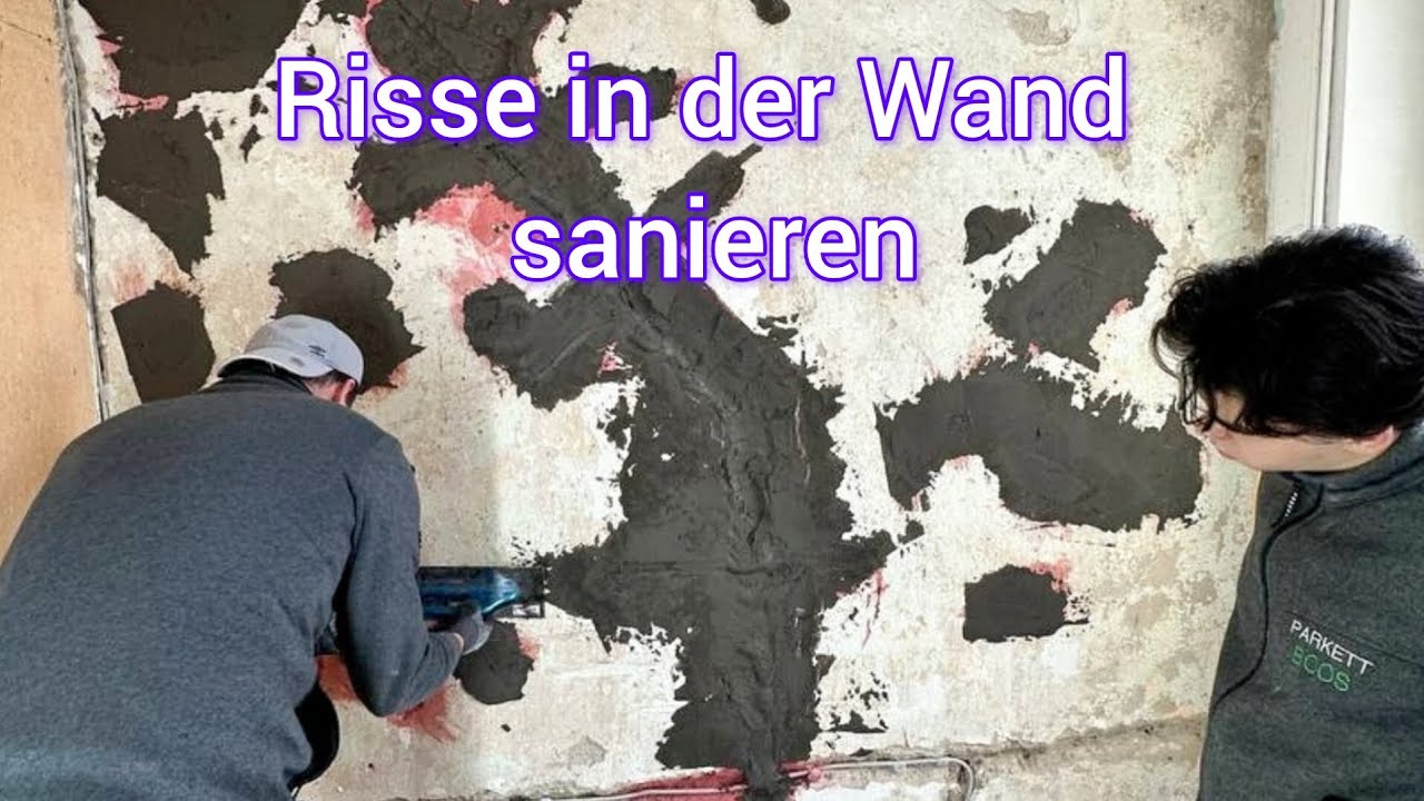 Gro&szlig;e Risse in der Wand reparieren / tiefe Setzrisse im Mauerwerk sanieren / Risse innen / Alte Haus