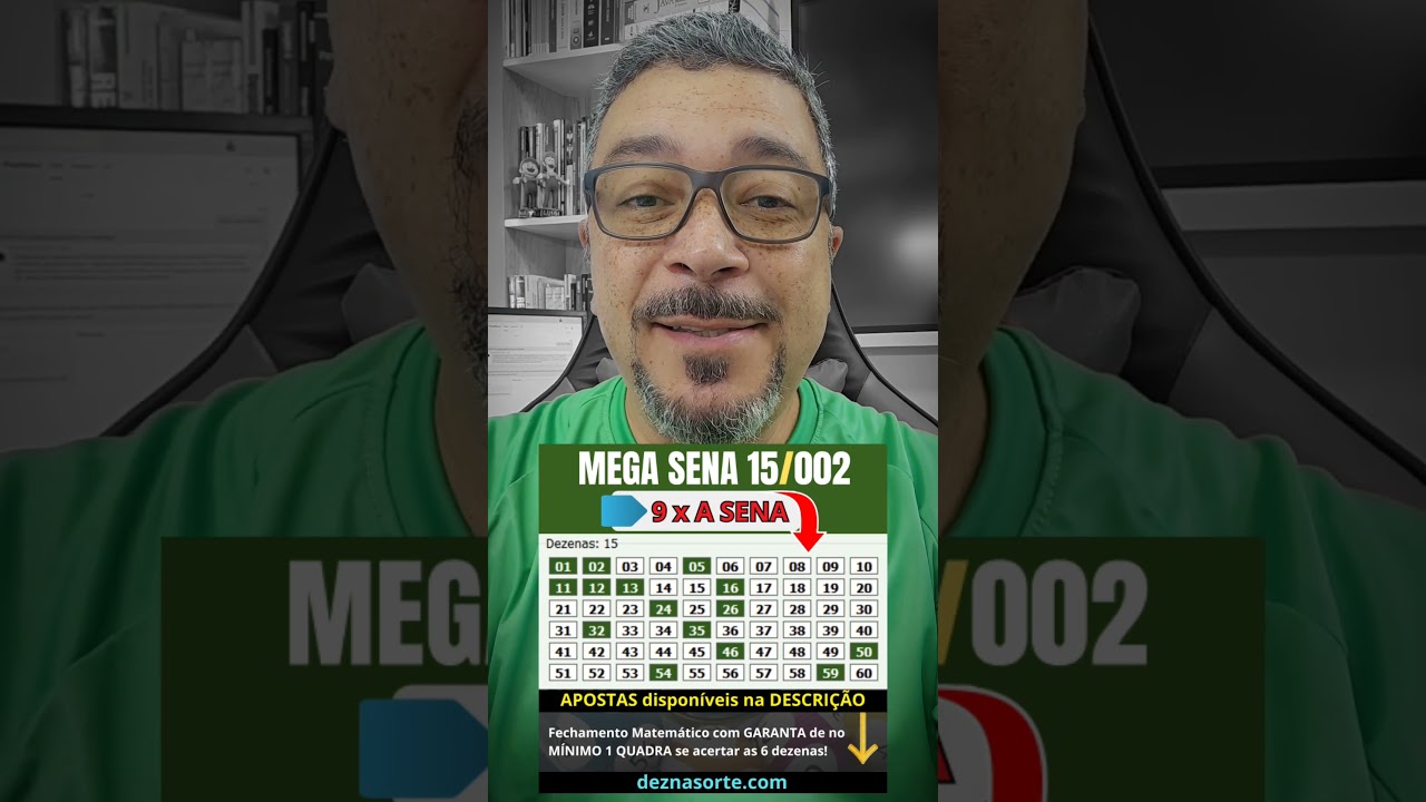 MEGA SENA - PALPITE de 15 DEZENAS (002) #palpite #megasena
