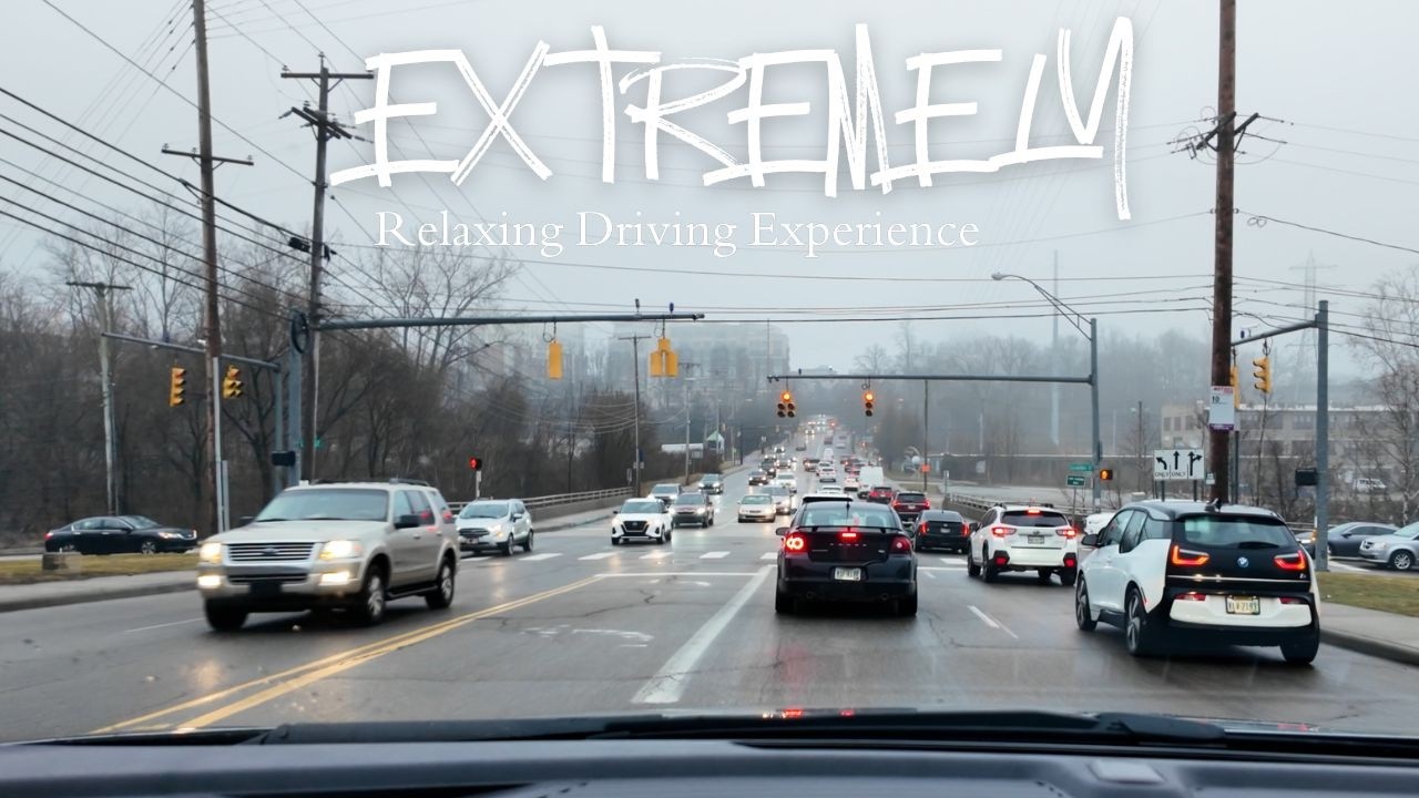 Relaxing Morning Drive in Rain & Dense Fog - Stress Relief and Sleep in 4K ASMR