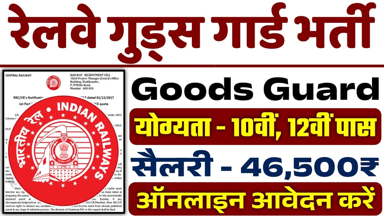 Railway Goods Guard Recruitment 2026 | Railway New Vacancy 2026 | Railway TC & Goods Guard Vacancy