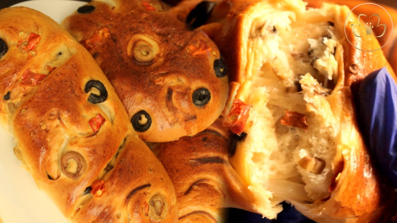 Soft Olive Bread with Onion and Spicy pepper Recipe - Pain moelleux aux Olives | Aiva's Joy 🌸💜