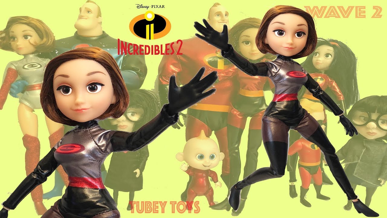 Incredibles 2 Poseable Dolls Wave 2 Elastigirl DevTech Suit Complete Set Action Figures Tubey Toys