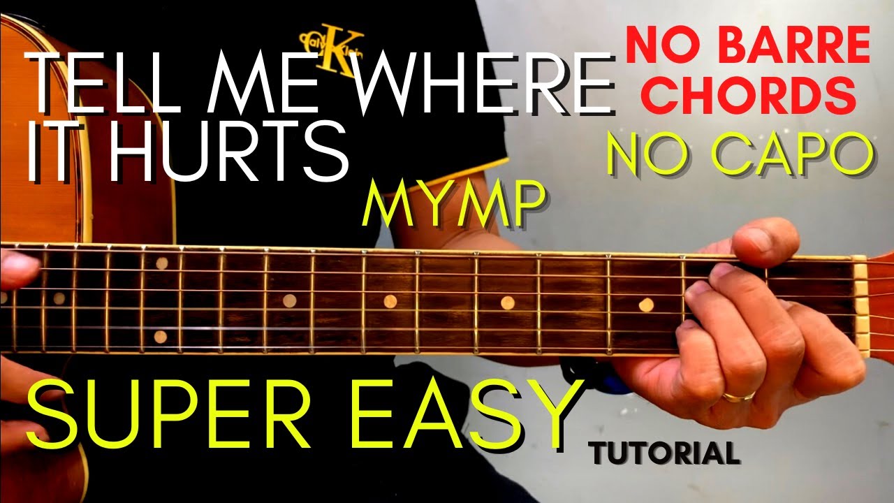 Tell Me Where It Hurts Chords and SOLO - MYMP  (Easy Guitar Tutorial for Beginners)