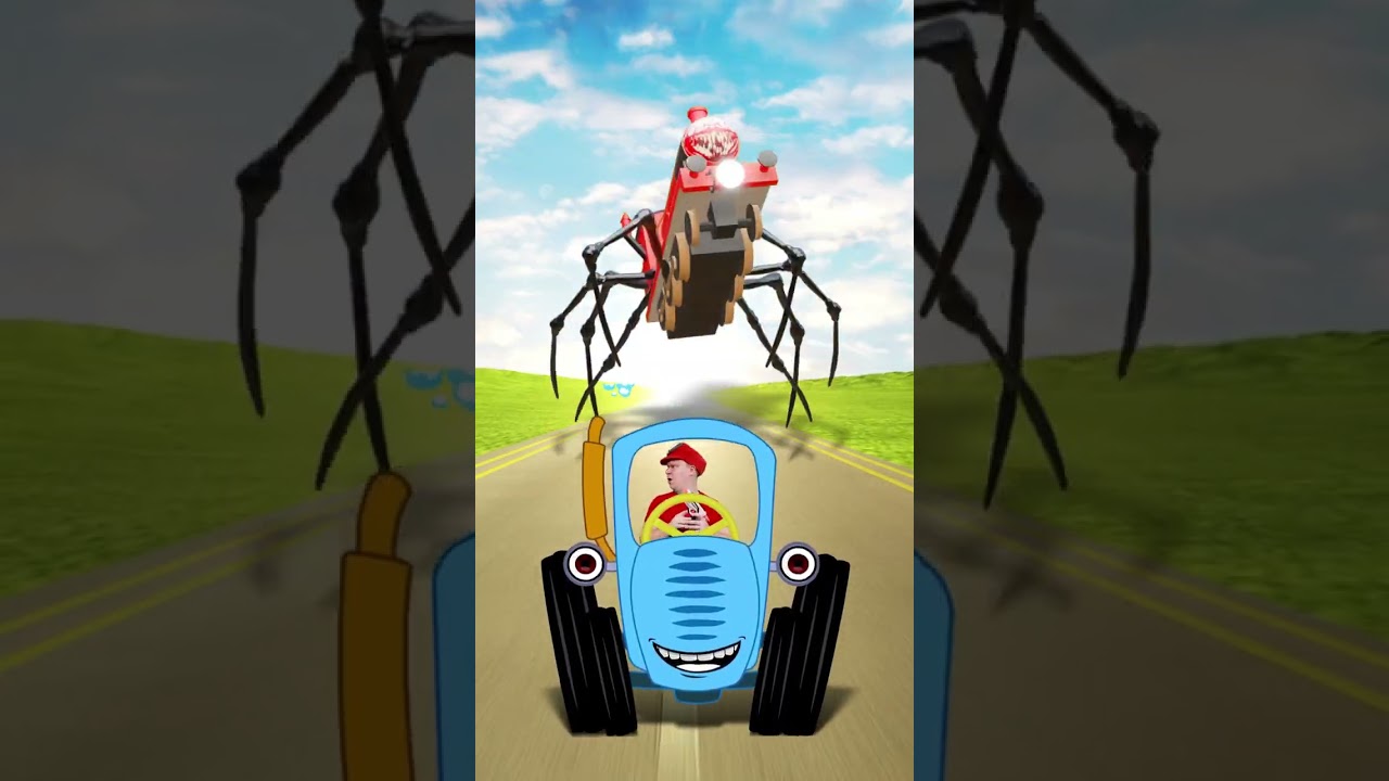 SIREN HEAD RED TRACTOR VS BLUE TRACTOR MARIO- СИРЕНОГОЛОВЫЙ СИНИЙ ТРАКТОР #shorts HORROR STORIES