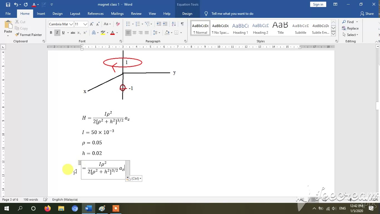 Example 2 magnetic field (Biot-Savart's law)