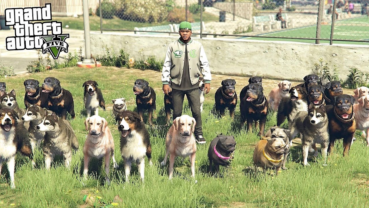 100 DOGS AS BODYGUARDS in GTA 5! (MOVIE)