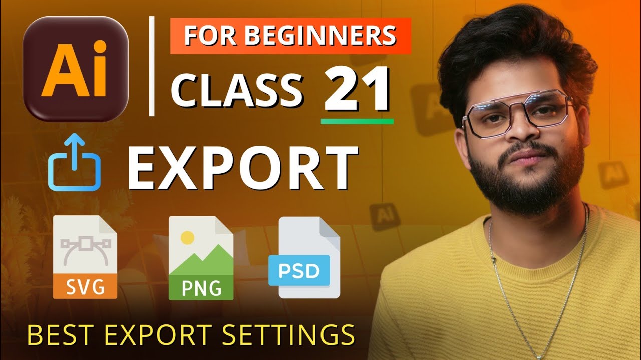 Class 21: How to Export Design in Adobe Illustrator (Perfect PNG, JPG, PDF Settings) | Hindi 2026