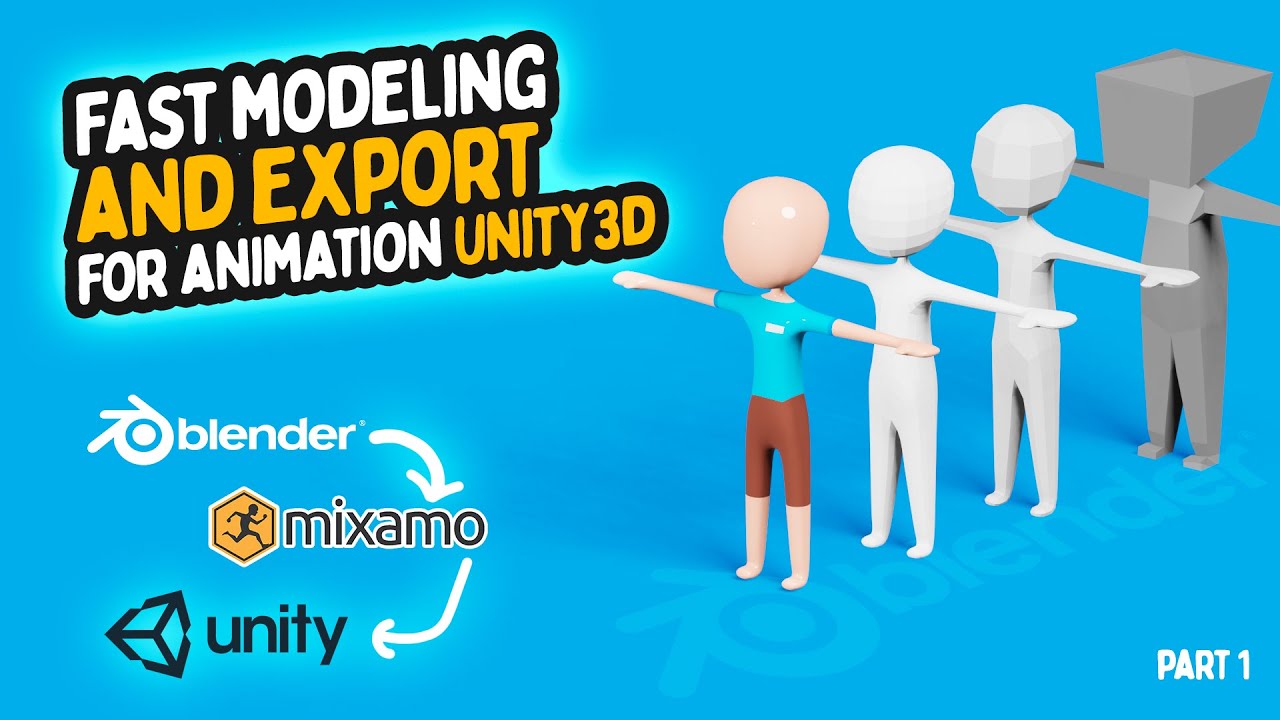 How to create a hyper casual character in blender? / Texturing / Animate / Import to Unity 3D