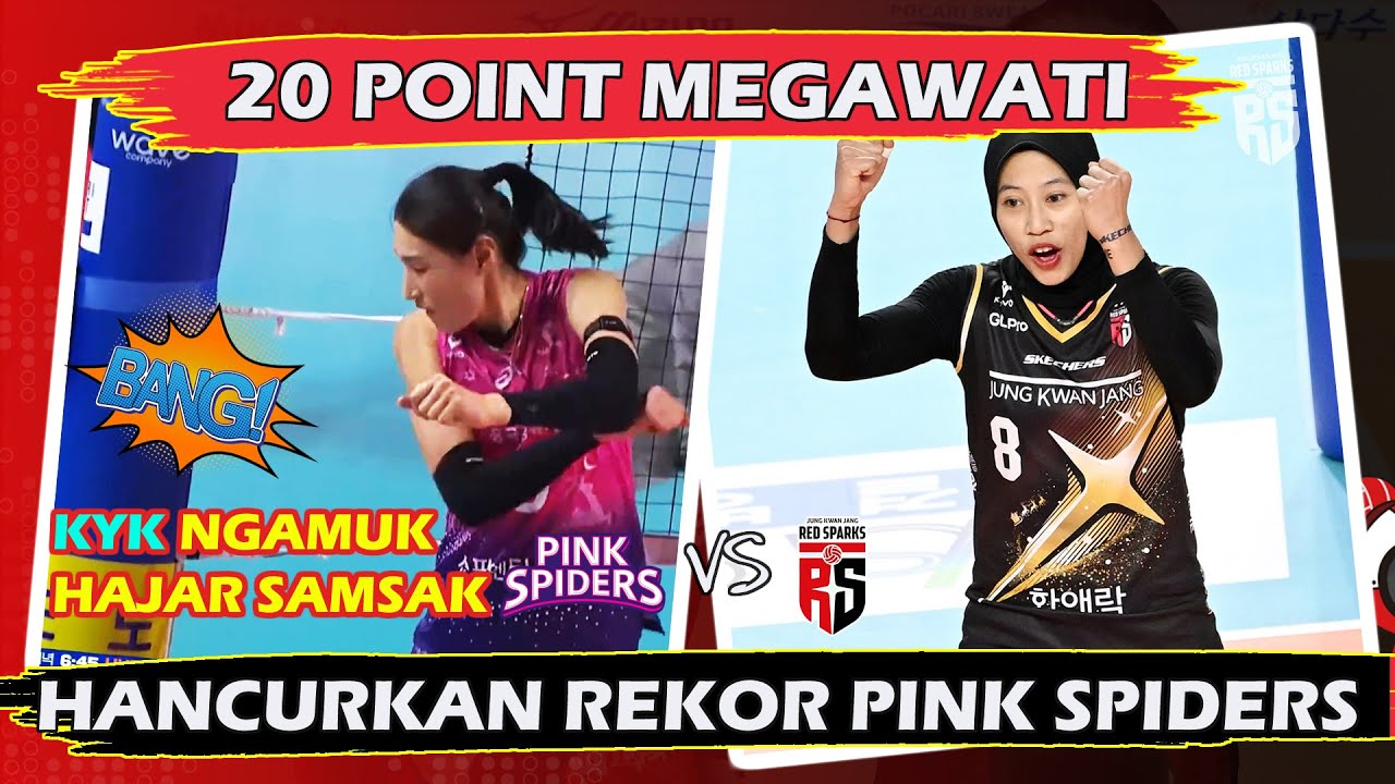 20 POINT MEGAWATI HANCURKAN REKOR TAK TERKALAHKAN PINK SPIDERS - KYK NGAMUK #vleague2024 #megawati