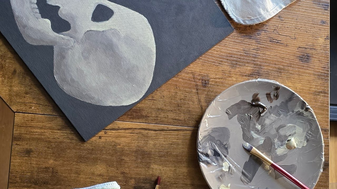 Paint a skull with me in real time. No music, no talking