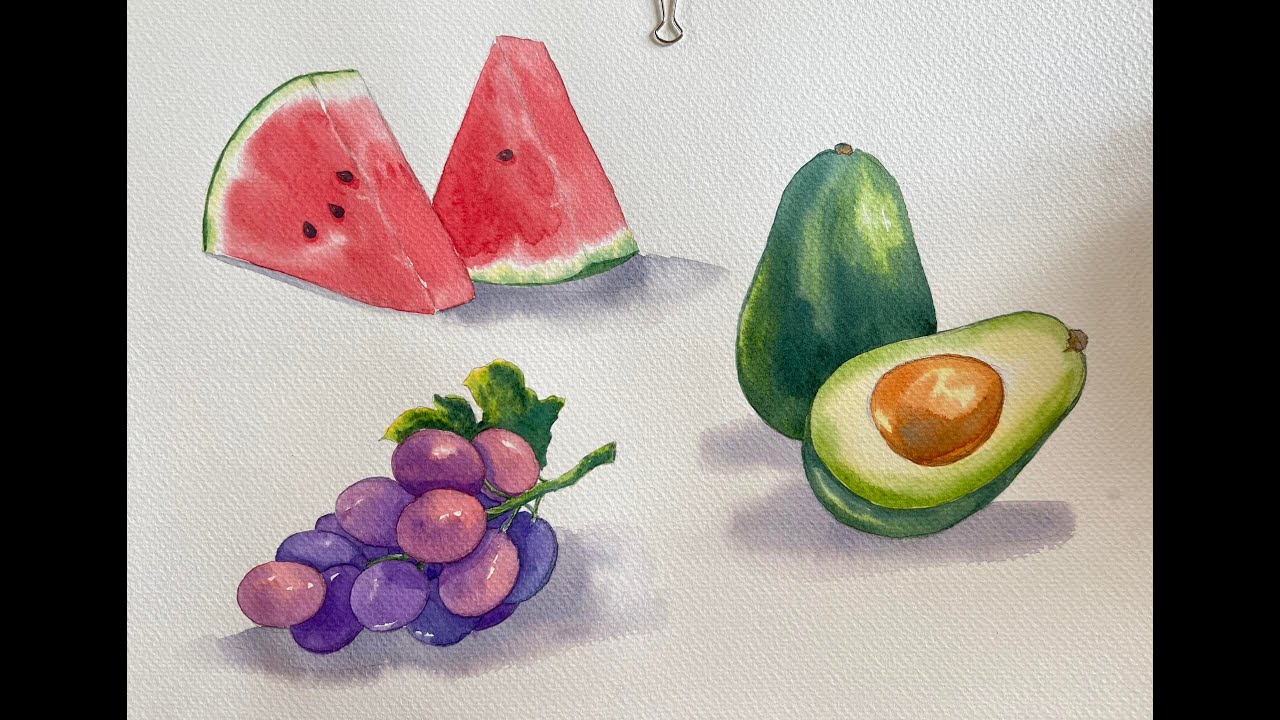 วาดภาพผลไม้สีน้ำ