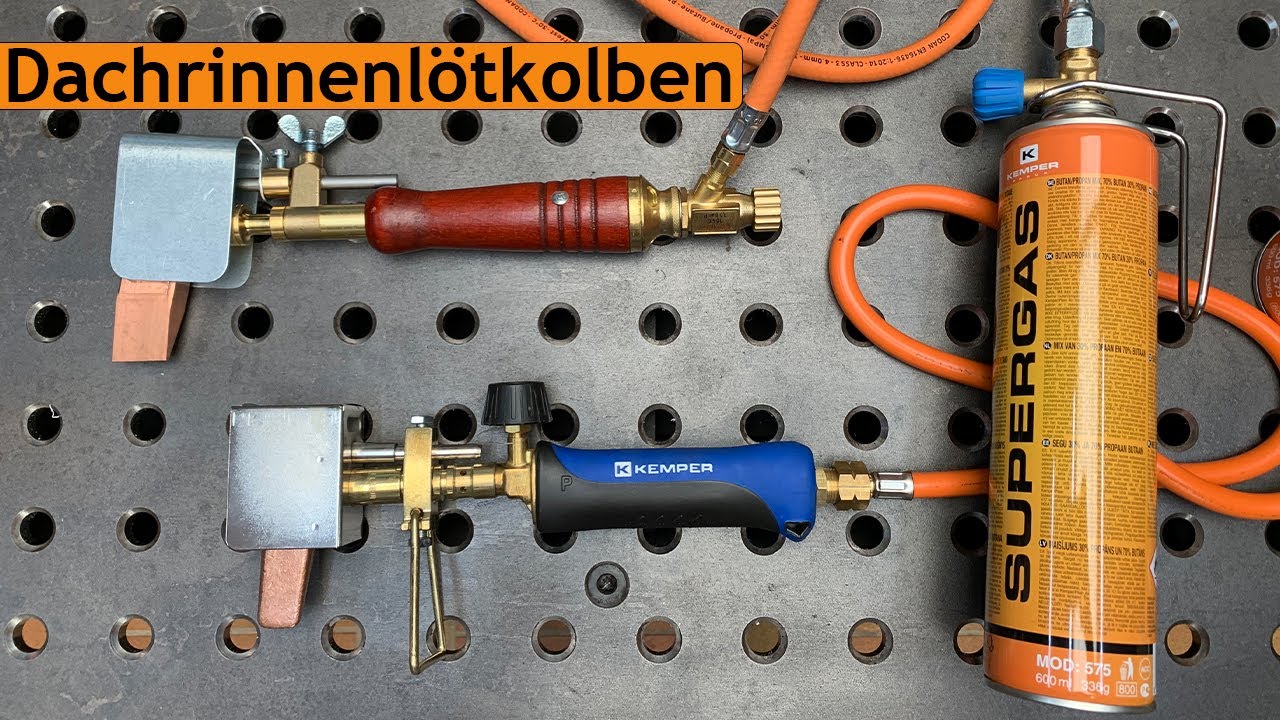 Dachrinnenlötkolben | Kemper vs. Kayser GCE mit Holzgriff | Lötkolben mit Einwegkartusche betreiben