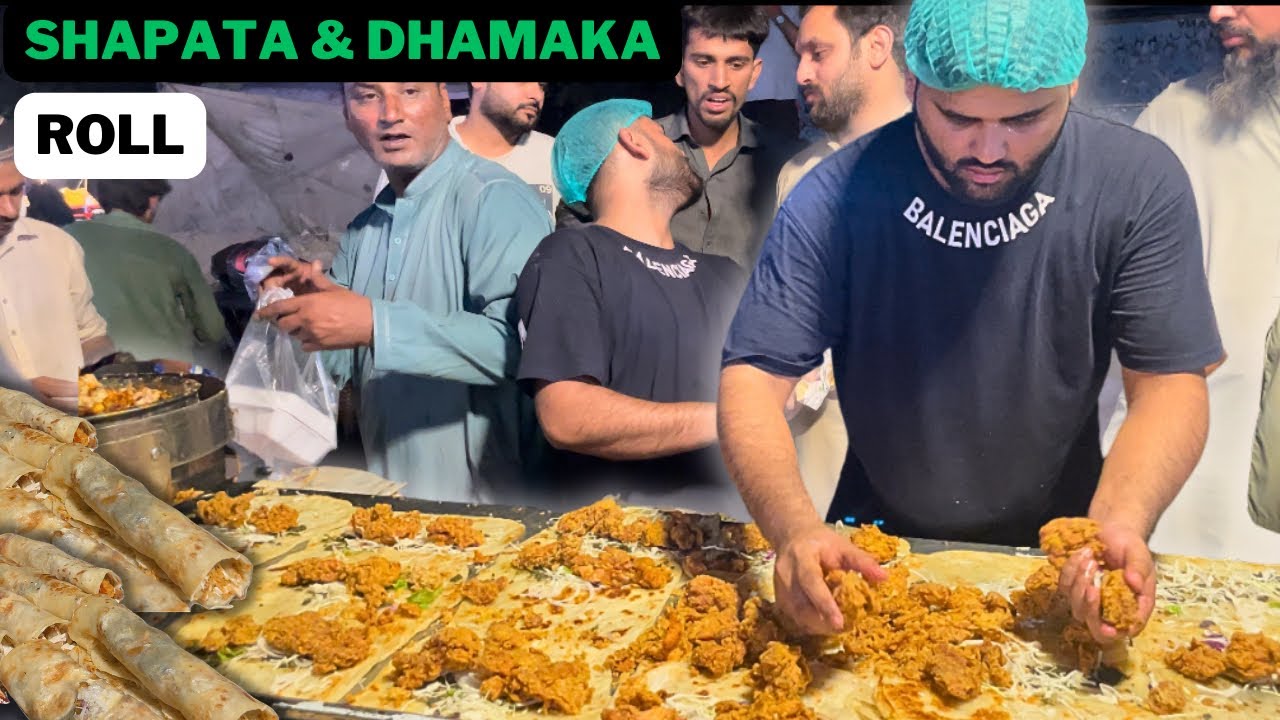 Shappata & Dhamaka Roll selling by young boy LAL Pul Lahore #streetfood #food #viralvideo #viral