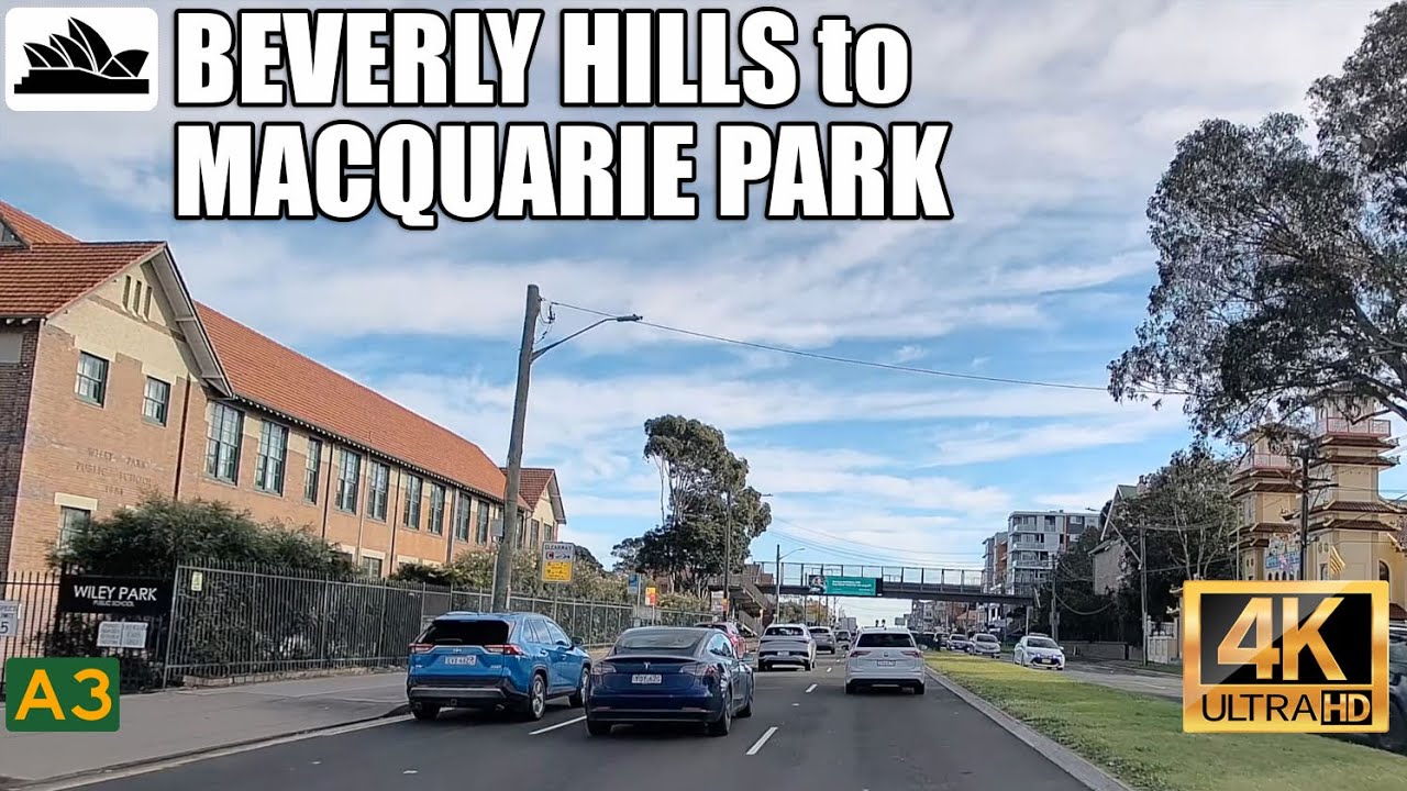 4K Sydney drive: Beverly Hills to Macquarie Park via A3