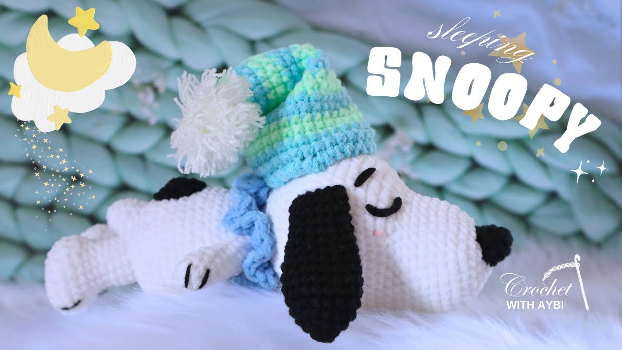 Sleeping Snoopy Crochet Amigurumi Tutorial Part 1 | FREE PATTERN | How to Crochet Snoopy 