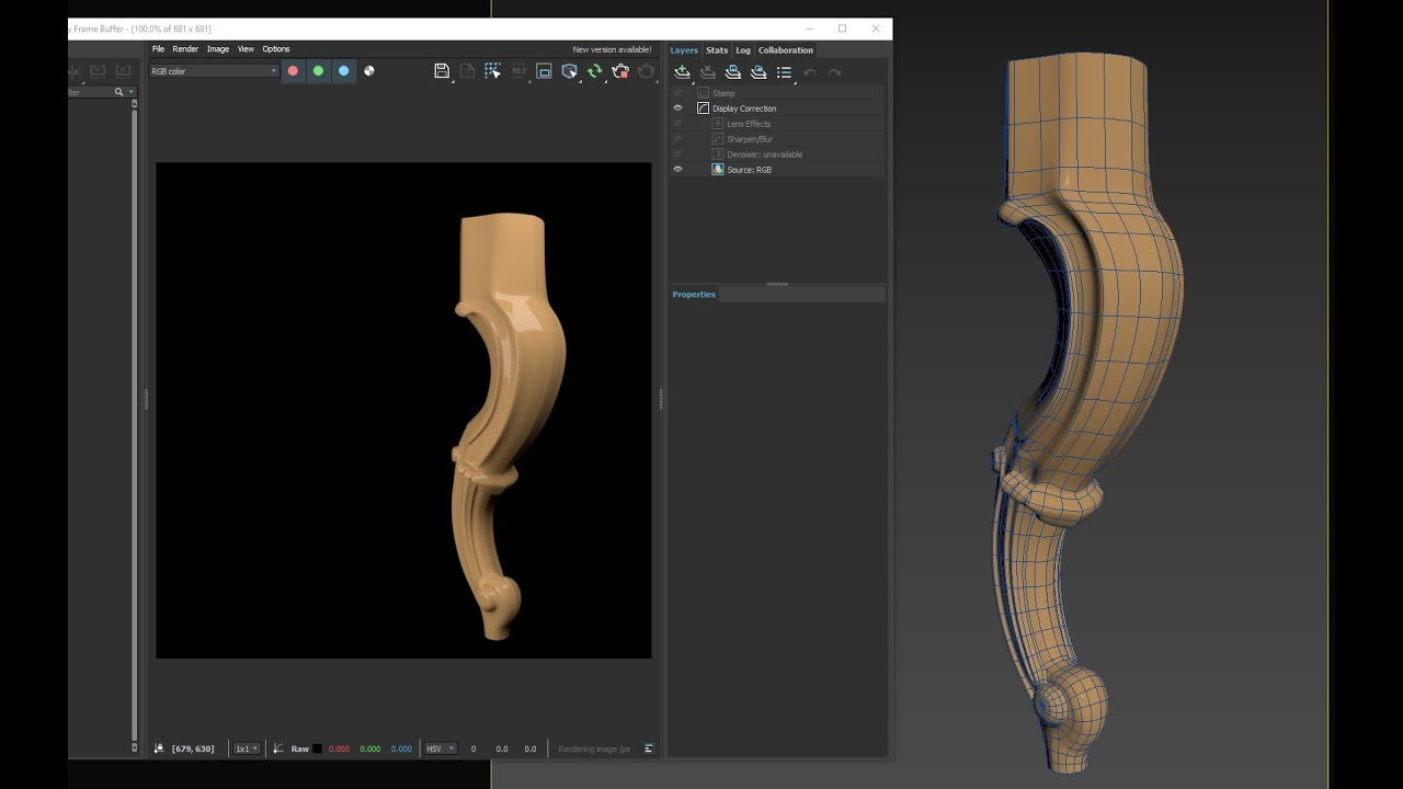 Training modelling 3dsmax - Classic model - CNC Wood Leg Part 2
