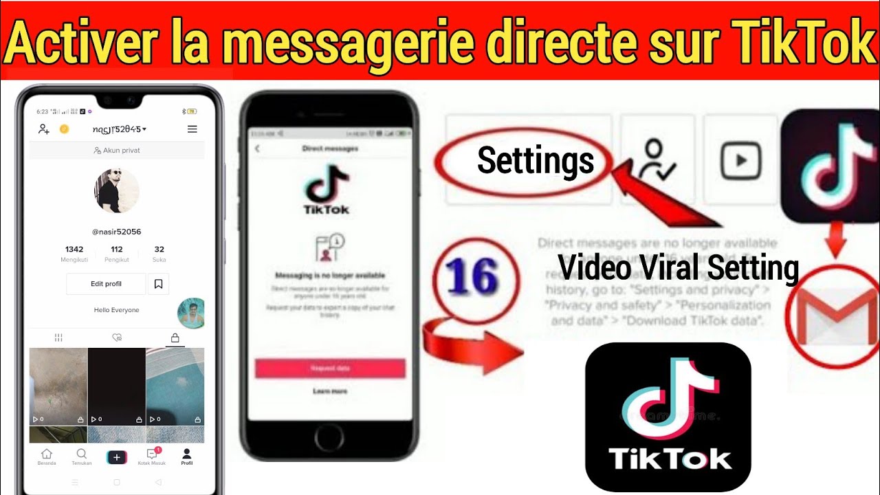 Comment r&eacute;parer le message direct Tiktok [2022] | Activer la messagerie directe TikTok