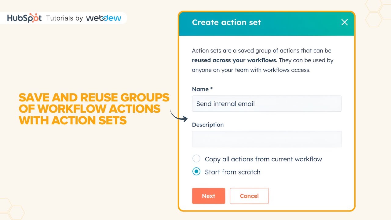 How to Save and reuse groups of workflow actions with Action Sets
