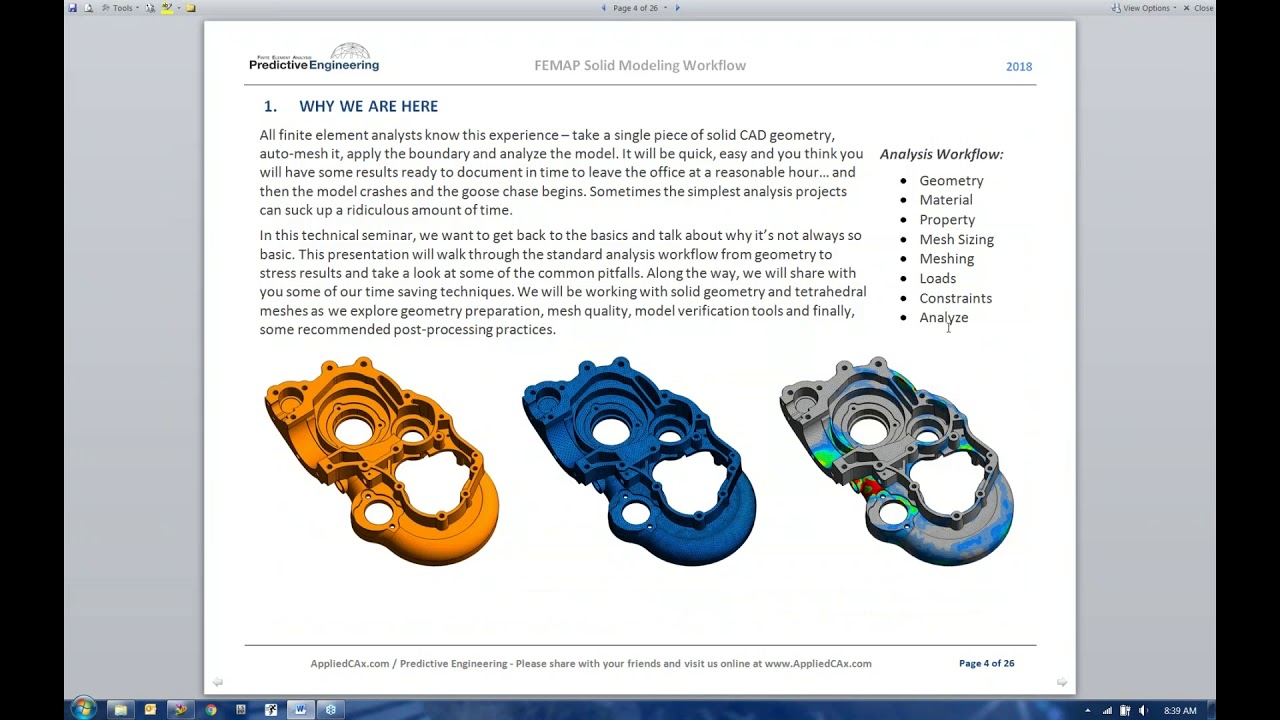 Solid Modeling Workflow - FEA & FEMAP webinar