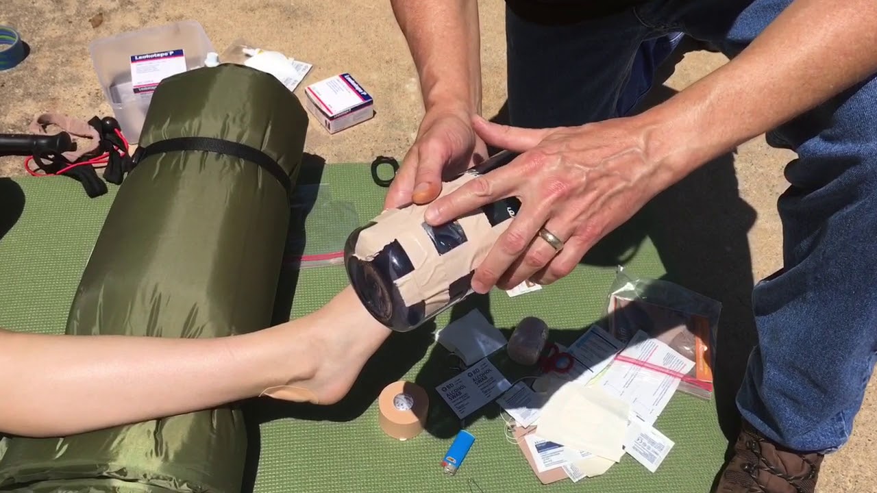 Leukotape to treat sprains strains and blisters in backcountry