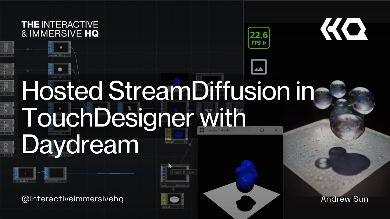 Размещенный StreamDiffusion в TouchDesigner с Daydream