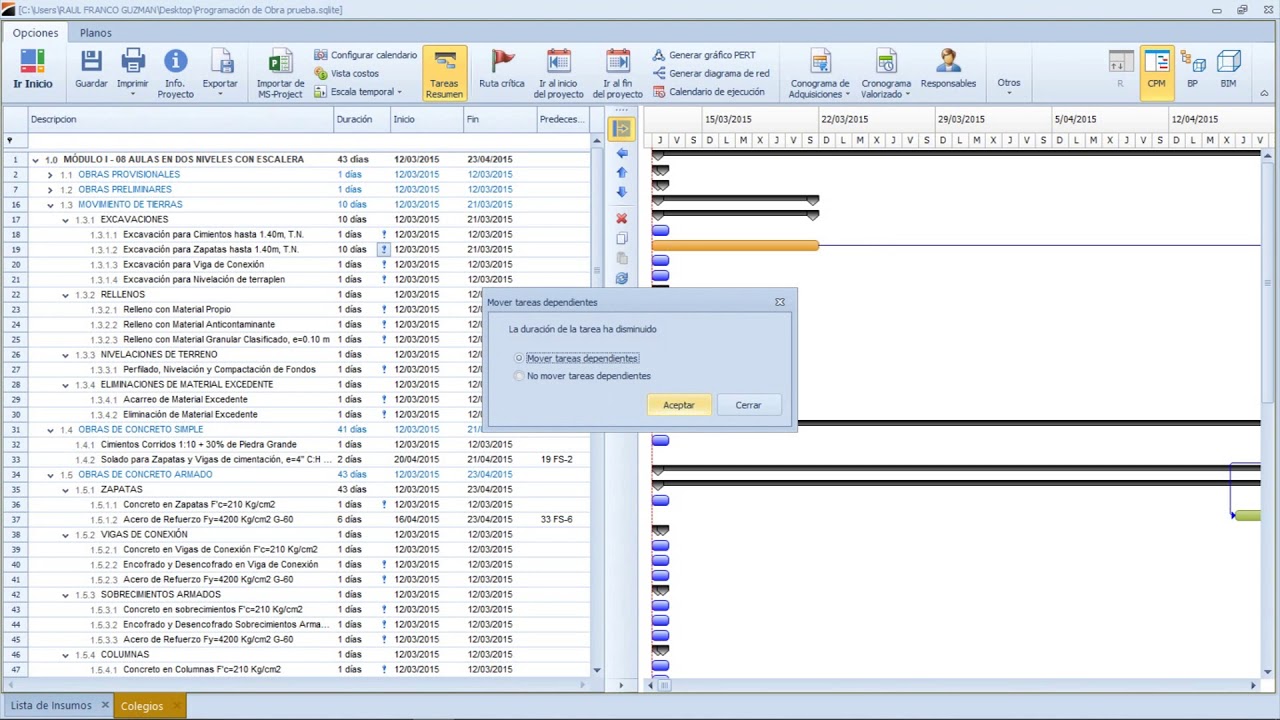 Programación de Obra CPM con Delphin Express-Parte I
