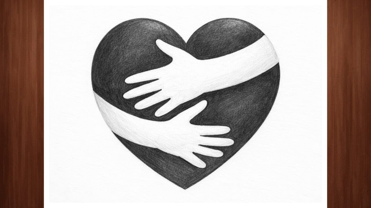 A Cute Hugging Heart Drawing || Cute Drawing Ideas for Beginners || Step by step drawing