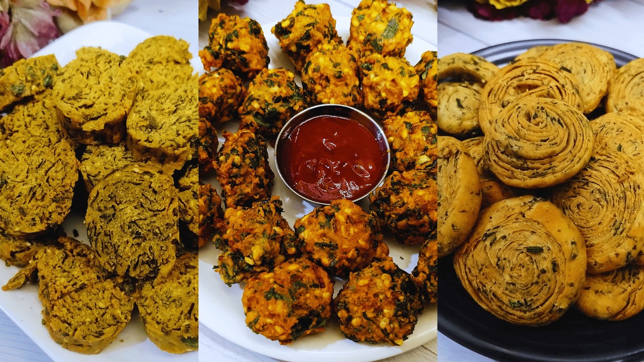 3 Types Of Methi Snacks Recipe|Tea Time Snacks 