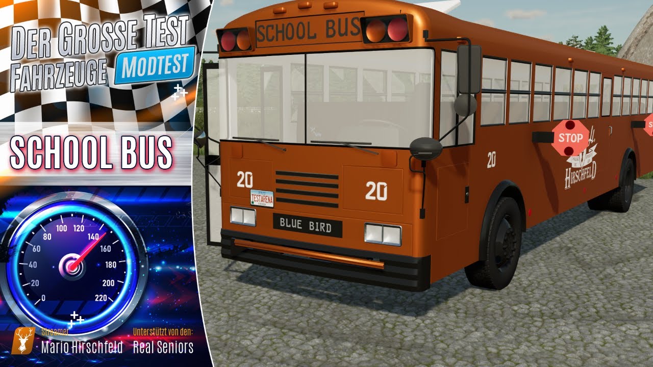 LS22 TEST/ School Bus - EXOT mit Spielereien ... / LS22 Der große Fahrzeug-Test