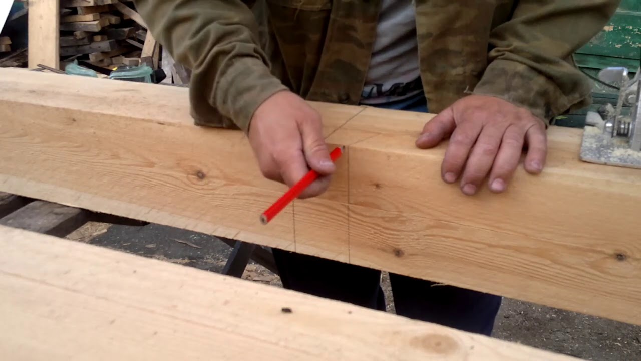 Соединение Ласточкин хвост. Брус 150x150.Dovetail connection. Beam 150x150.