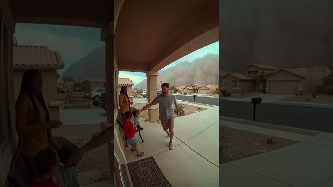 Massive haboob dust wall approaches like tidal wave, 1000 feet high,​ #amazing #trendingshorts​