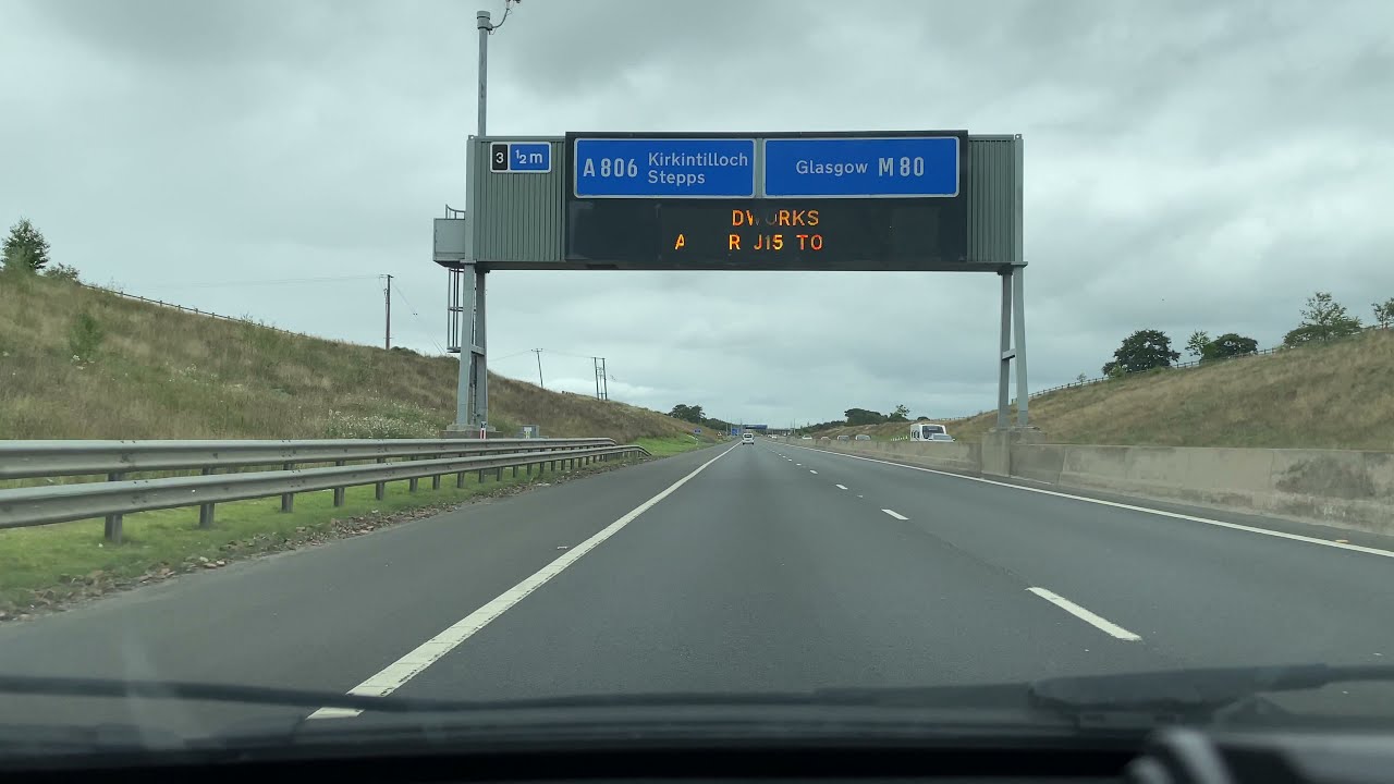 Driving in the West of Scotland - Cumbernauld to Glasgow motorway route - September 2021