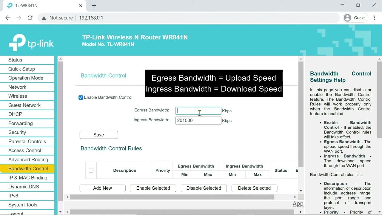 How to Limit Internet Speed of WiFi Users in TP Link Router TL WR841N