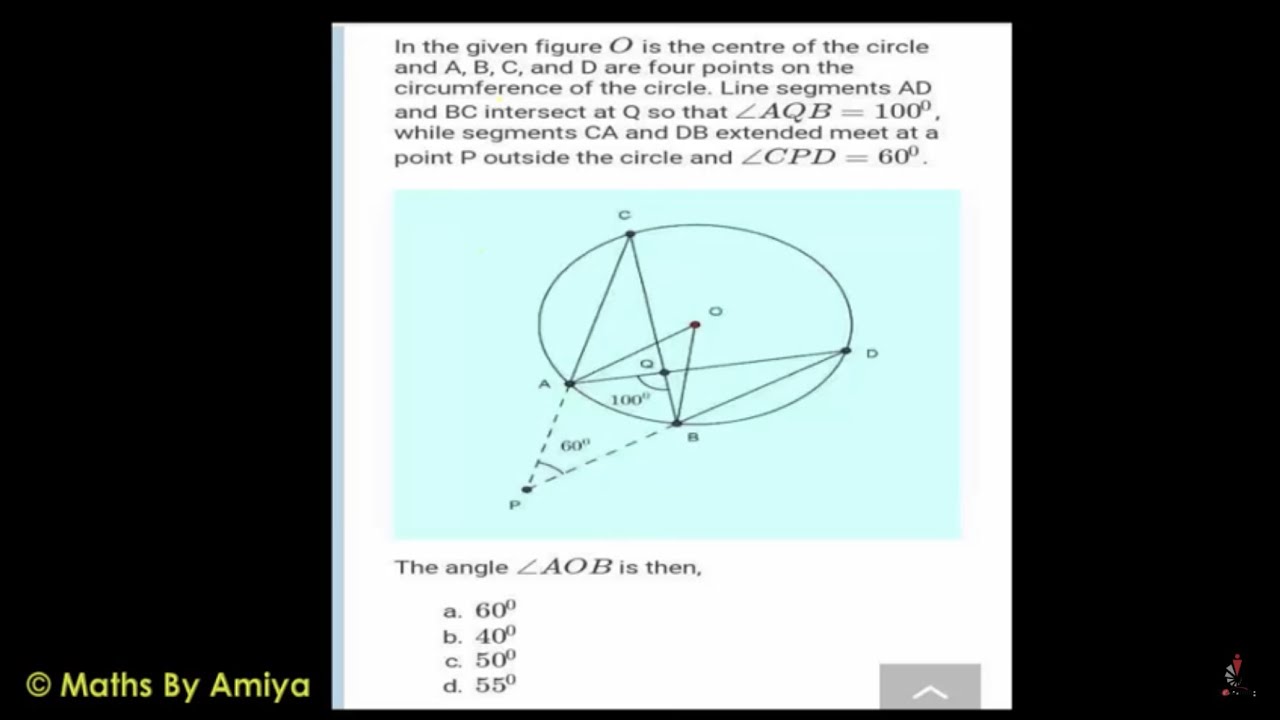 Geometry for CAT 2024 : Session 33 : Two Chords angle theorem