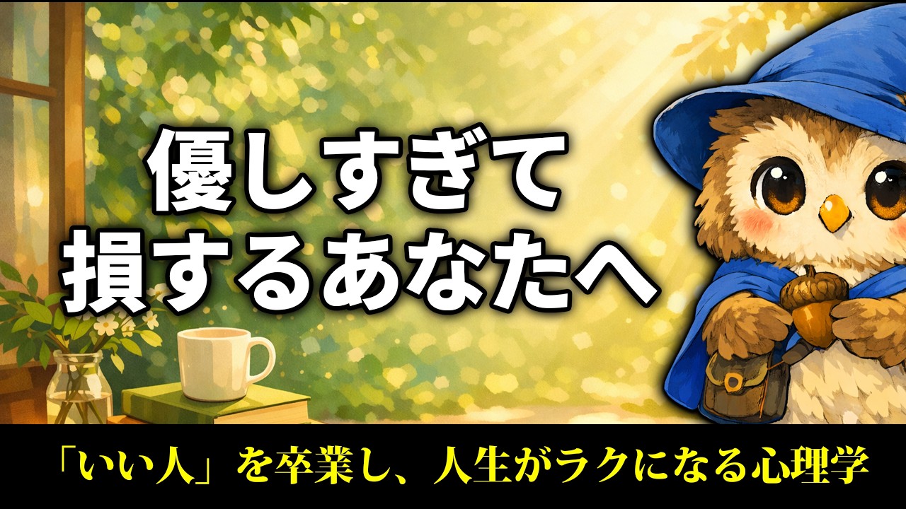 【必見】優しすぎて損をする人の「共通点」。人生を劇的に軽くする心の防衛術