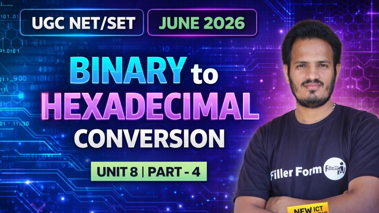 UGC NET 2026 | Binary to Hexadecimal Conversion | Unit 8 ICT Paper 1 | UGC NET June 2026 | Part-4