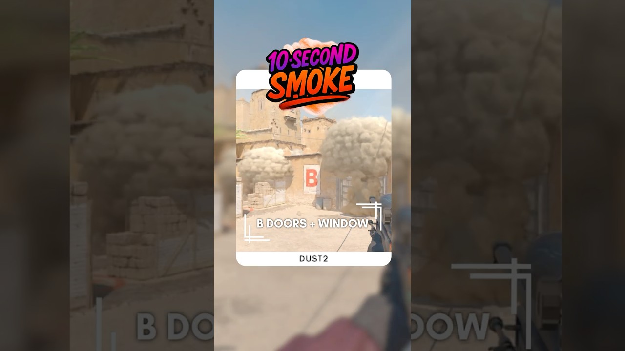 Dust2 B Doors + Window Smoke | 10-Second Smoke | CS2 Utility Guide